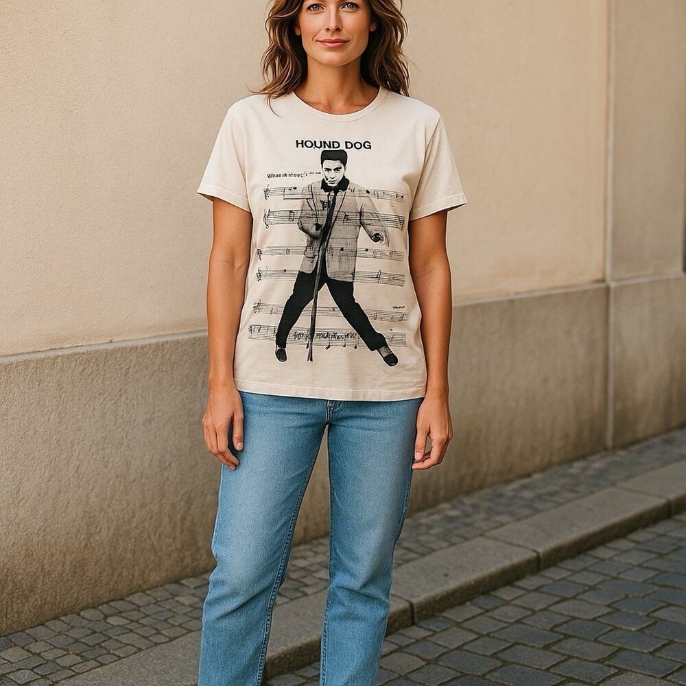 Elvis Presley Tshirt Vintage Unisex Heavy‎ Cotton Tee Size Large